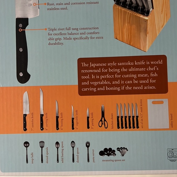 Lexi Home Santoku Knife 29 piece Set Bonus New - Picture 8 of 13
